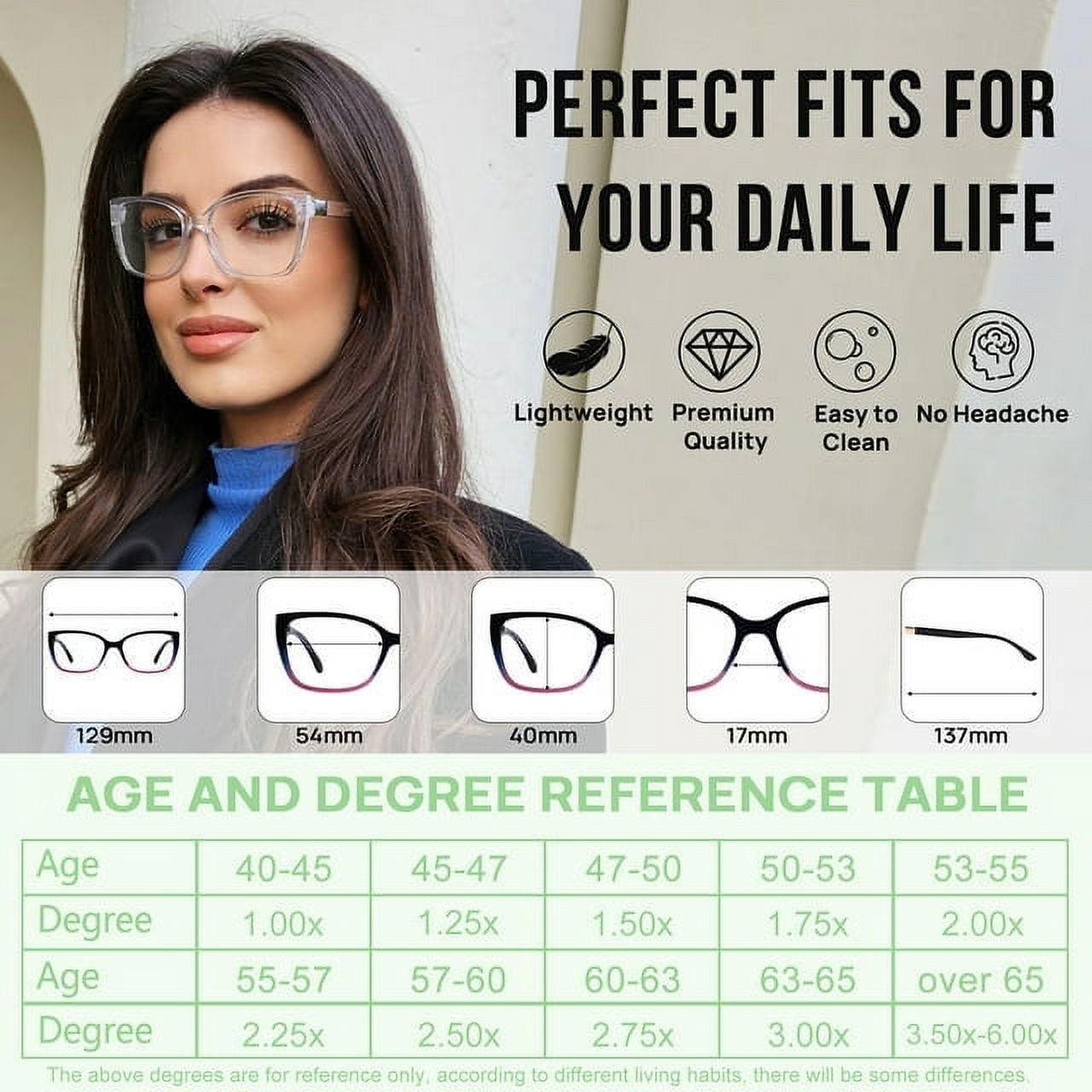 OCCI CHIARI Fashion Reading Glasses for Women 1.50 OversizedReaders 1.0 1.25 1.5 1.75 2.0 2.25 2.5 2.75 3.0 3.5 4.0 5.0 6.0 (Blue-Purple,3.0+)