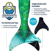 Fin Fun Limited Edition Mermaid Tail for Swimming for Girls and Kids with Monofin, 10, Island Opal