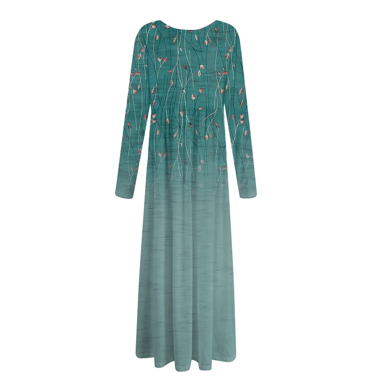 LISTHA Women's Maxi Dress Long Sleeve Crewneck Loose Plain Casual Empire Waist Fall Party Long Dresses with Pockets Turquoise M - Walmart.com LISTHA Women's Maxi Dress Long Sleeve Crewneck Loose Plain Casual Empire Waist Fall Party Long Dresses with Pockets Turquoise M - Walmart.com