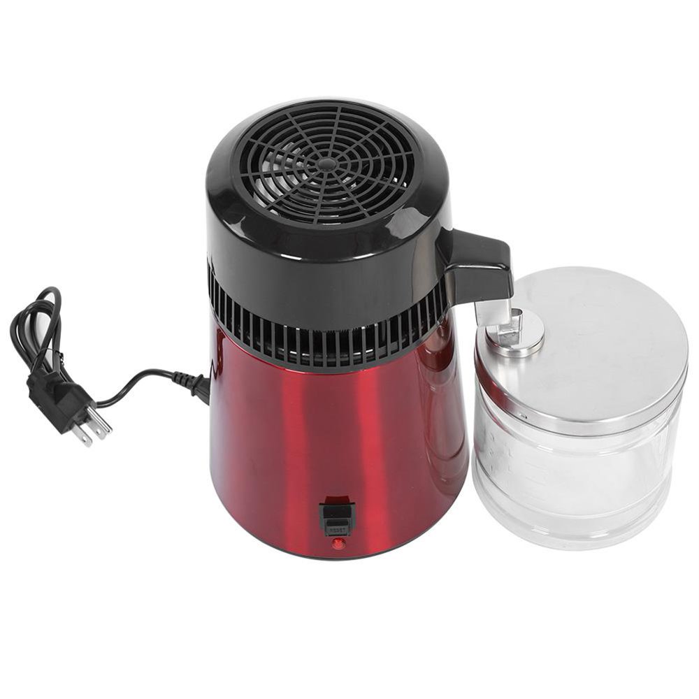 Tebru Electric Pure Water Distiller Countertop Stainless Steel Shell