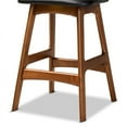 thumbnail image 3 of Baxton Studio Black Upholstered and Brown Finished Wood 2-Piece Stool Set, 3 of 8