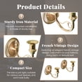 thumbnail image 3 of 2 Pack Candle Sconces Wall Mounted Holder Vintage Candelabra Sturdy Iron Design Living Room Wall, 3 of 8