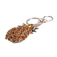 thumbnail image 5 of Shop LC Set of 3 Multi Color Crystal Enamelled Parrot Pineapple Bee Keychain in Rosetone Lobster Claw Car Bike Key Ring for Women Holder Gifts Christmas Gifts, 5 of 7