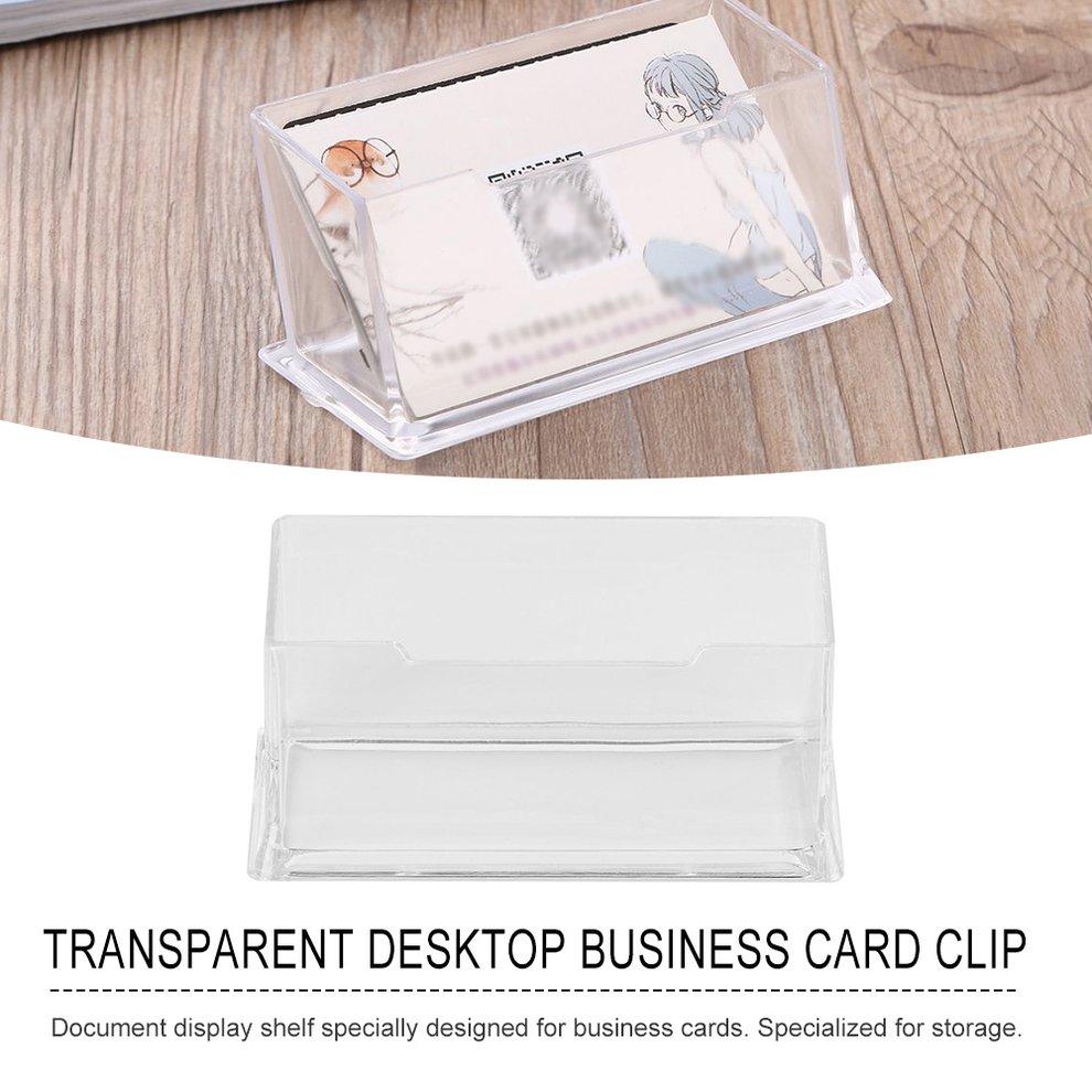 5 PACKS New Arrival Clear PMMA Business Card Holder Display Stand Desk