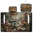 thumbnail image 4 of COEQINE Golf Cart Seat Covers with Carry Handle, Comfortable Golf Cart Seat Towel Blanket, Fits for EZGO Yamaha Club Car and Other 2-Seat Golf Carts, Camo Hunting Forest Deer, 4 of 8