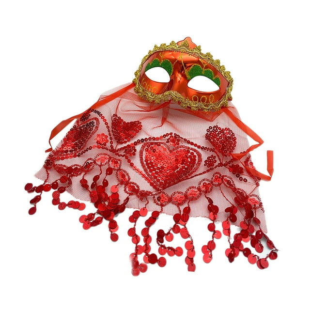 Velo Facial Para Danza Del Vientre Para Mujer, Máscara De Mardi Gras Para Juegos De Rol, Disfraces, Vacaciones, Rojo