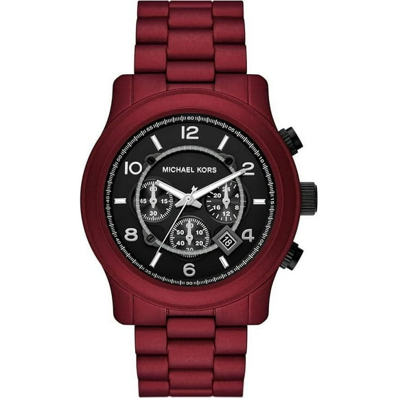Michael Kors Runway Chronograph Red Matte Coated Mens Watch