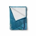 thumbnail image 2 of Ocean Soft Flannel Fleece Throw Blanket, Fairytale Mermaid Castle with Dolphins Moss Fish Sun Beams Art Print, Cozy Plush for Indoor and Outdoor Use, 70" x 90", Turquoise Pale Blue Teal, by Ambesonne, 2 of 6
