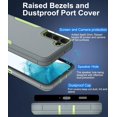 thumbnail image 4 of for Samsung Galaxy S22 Case, Dust-Proof Port Cover, Full Body Durable Silicone Rubber Phone Case for Samsung Galaxy S22 5G, Green/Grey, 4 of 14
