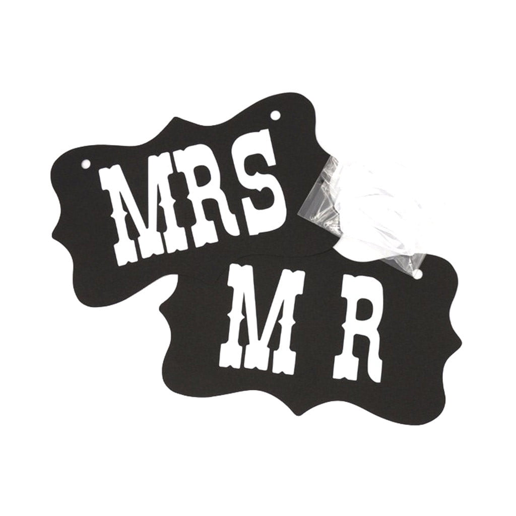 Mr and Mrs Photo Props Photo Booth Chair Signs Wedding Decor Just Married BR 