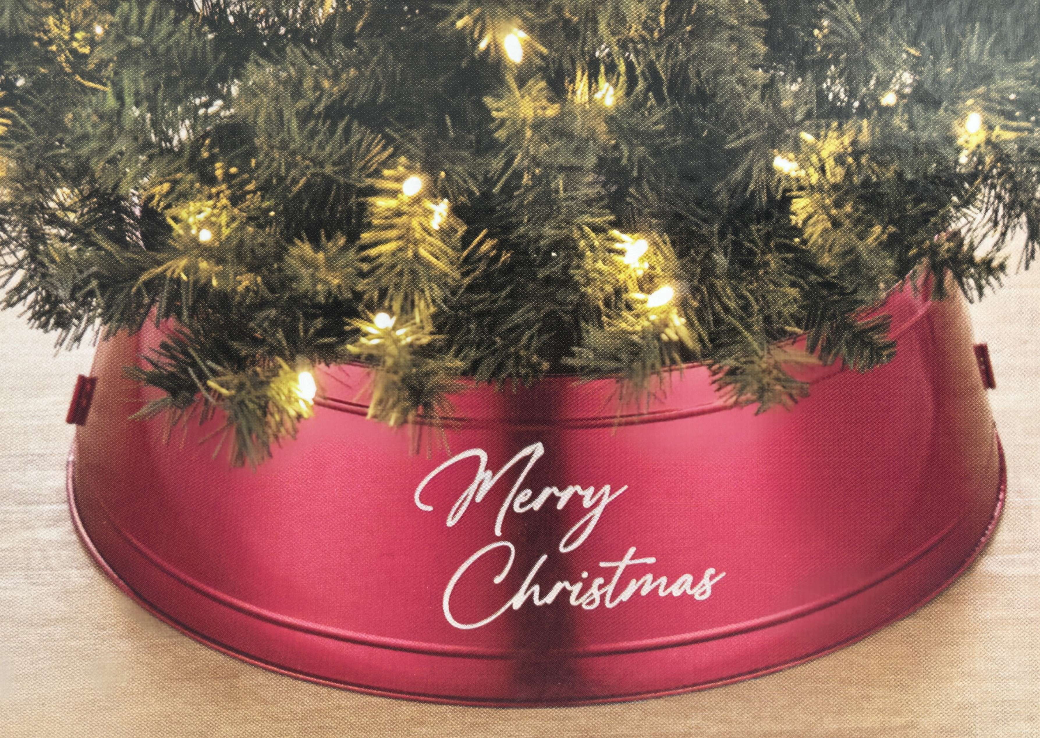 Metal Christmas Tree Collar, Red 27" by Holiday Time