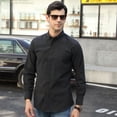 thumbnail image 3 of Casey Kevin Mens Dress Shirts Long Sleeve Slim Fit Stretch Wrinkle Free Formal Shirt Business Casual Button Down Shirts, 3 of 11