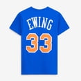 thumbnail image 3 of Men's Mitchell & Ness Patrick Ewing Blue New York Knicks Hardwood Classics Stitch Name & Number T-Shirt, 3 of 6