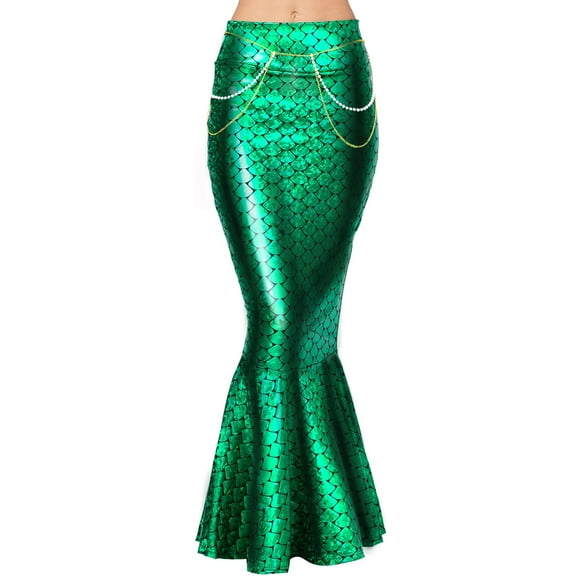 Falda de sirena Spooktacular Creations con holograma metálico con perla