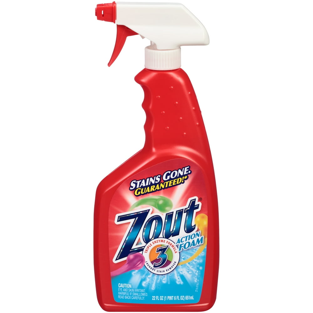 Zout Laundry Stain Remover, Foam Action, Triple Enzyme, 22 Ounce