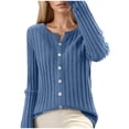 thumbnail image 1 of asddcavvf Cardigan pour Femmes Cardigan Ajusté Décontracté pour Femmes Col Rond Manches Longues Chandail Doux Uni, 1 of 4