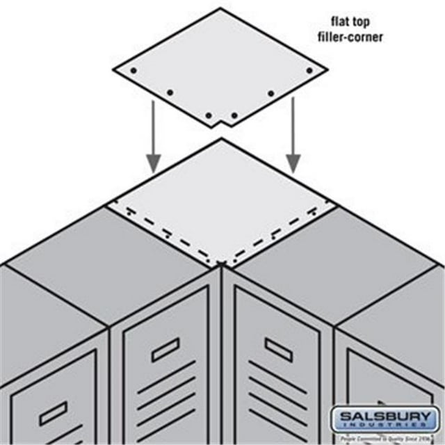 Salsbury 77832GY 12 in. Flat Top Filler Corner for Metal Locker, Gray