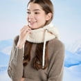 thumbnail image 5 of QLEICOM Beanie for Women,Women Balaclava with Knit Construction and Fleece Lining Providing Complete Head Neck and Face Coverage Outdoor Beige, 5 of 5