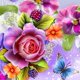 thumbnail image 2 of Cuadros Decorativos 5D bricolaje ronda completa taladro diamante pintura punto de cruz bordado (Flower01) Likrtyny embutido en tela, 2 of 9