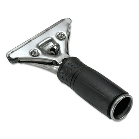 Pro Stainless Steel Squeegee Handle - Unger Pro Stainless Steel Squeegee Handle, Rubber Grip, Black/Steel, Screw Clamp
