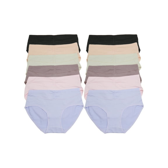 Angelina Women's Classic Mid-Rise Briefs (12-Pack)