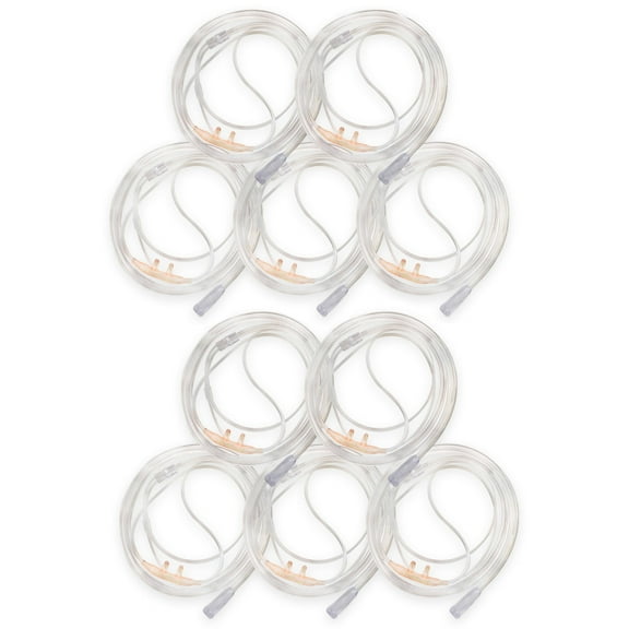 JWYN 10pk 7Ft Adult Oxygen Nasal Cannula, Salter Style, Trumpet Connector