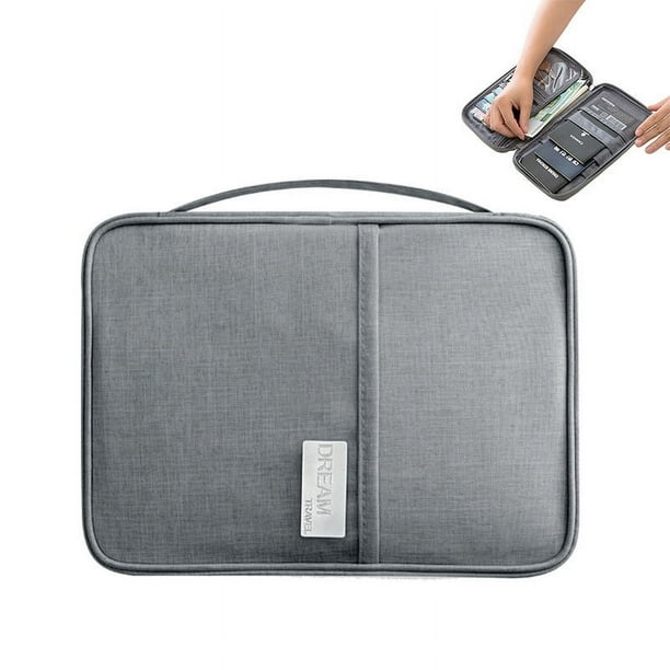 Bolso grande para pasaporte de viaje, bolso para documentos de viaje al exterior, bolso de mano, bolso portátil para tarjetas, billetera, resistente al agua y al polvo