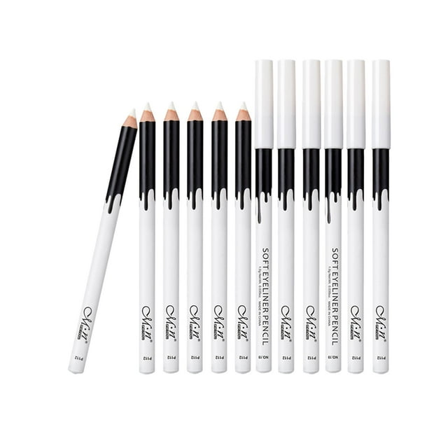 12 Piezas Lápices Resaltador de Ojos Impermeable Blanco Sunnimix Lápiz de sombra de ojos profesional