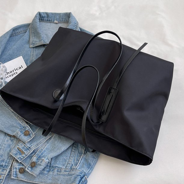 Bolsa de hombro Oxford para mujer de gran capacidad para compras viajes de mano (negro) Likrtyny Para Estrenar
