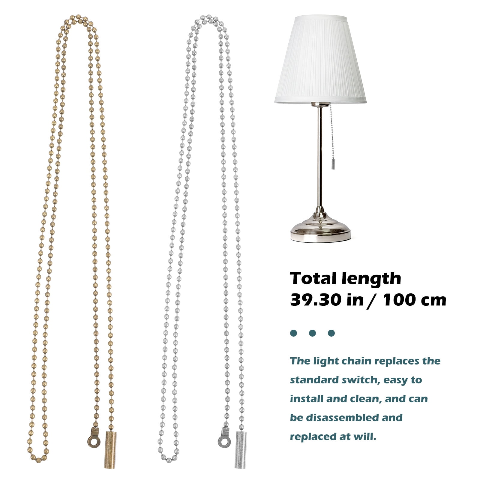 2pcs Ceiling Fan Pull Chain Pull Chain Pendant Extension Light Beaded