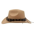 thumbnail image 6 of Western Cowboy Jazz Bowler Hat with Decoration - Lightweight Packable Sun Hat for Outdoor Activities, 6 of 6