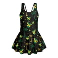 thumbnail image 6 of DISNIMO Jamaican Flag Print Girls Swimsuits Palm Tree Print One Piece Swimwear with Skirt Sleeveless Bathing Suit U Neck Swim Dress for Kids Girls, 6 of 8