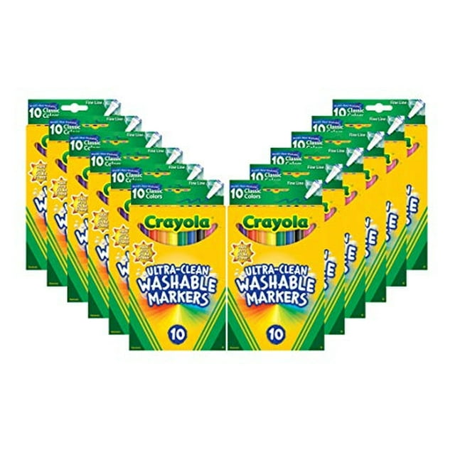 Marcadores Crayola de líneas finas lavables 12 juegos de ma Crayola