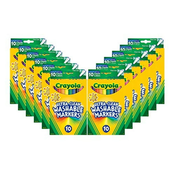 Marcadores Crayola de líneas finas lavables 12 juegos de ma Crayola
