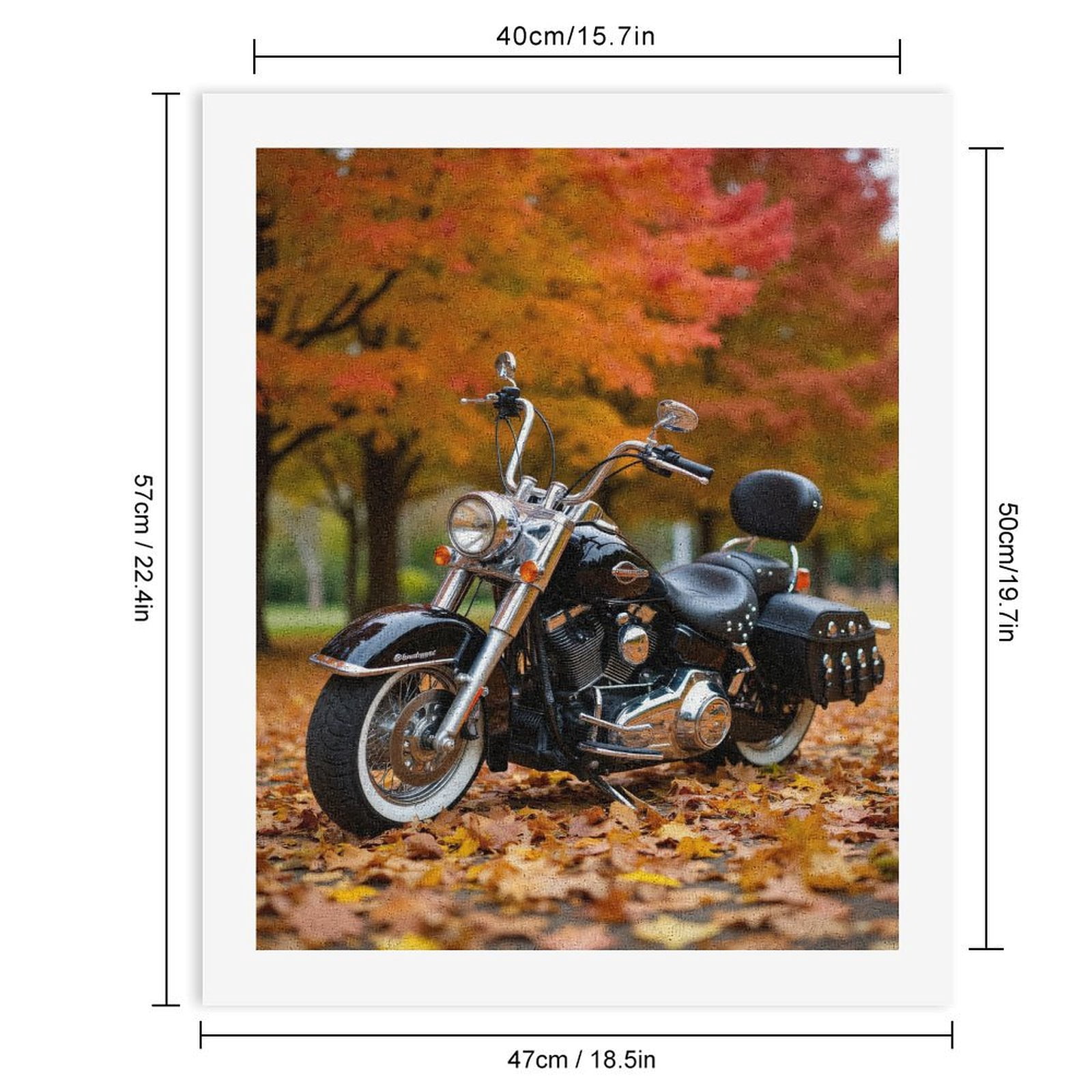 Paint by Numbers Kit for Adults, Motorcycle Autumn Leaves Park Scene Paint by Numbers, Easy Paint by Numbers Kit for Adults Beginner, DIY Adult Paint by Number Kits on Canvas, Home Decor