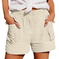 thumbnail image 2 of Beach Shorts for Women Summer Casual Lightweight Elastic Waist Wide Leg Loose Athletic Shorts with Pockets, 2 of 5