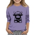 thumbnail image 1 of Lovzfmll T-Shirt Graphique à Manches 3/4 pour Enfants, Col Rond Décontracté, Style Col Rond pour Petites Filles 4-5 Ans, 1 of 4