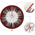 thumbnail image 6 of Buffalo Plaid Christmas Tree Skirt 48 Inch, Winter Holiday Tree Mat Decoration, 6 of 7