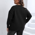 thumbnail image 4 of UTSJKR Women's Cold Shoulder Sweaters 2024 Fashion Clothing Solid Color V Neck Pullover Tops Cable Knit Loose Fit Oversized Jumper Fall Winter Long Sleeve Sweaters Black XXXL, 4 of 5