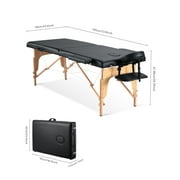 Naipo Portable Massage Table Massage Bed Lash Bed Spa Bed Tatto Table Adjustable Height 9 Levels Maximum Weight 496LB 2 Wood