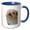 Blue/White, variant on 3drose, Grumpy Terrier Dog with Long White Hair Covering Eyes, 11oz Mug