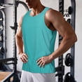 thumbnail image 5 of Uemuo a Teal Ribbonin Pattern Men's Muscle Shirts Sleeveless Dry Fit Gym Workout Tank Top Lightweight Sports Tank Top Beach Tank Top, Loose-fit Sleeveless Shirt-XX-Large, 5 of 7