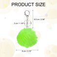 thumbnail image 2 of Llave de pom pom Uxcell, llavero suave y lindo con clasp de langosta, llaveros de bola de piel sintética de conejo, verde claro, 2 of 7