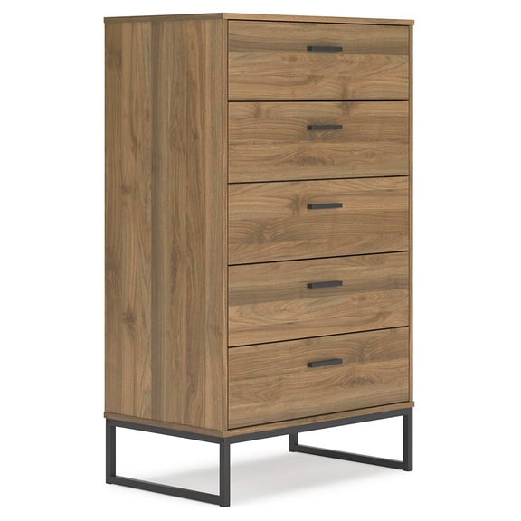 Signature Design by Ashley Socalle 5 Drawer Dresser, Honey Brown
