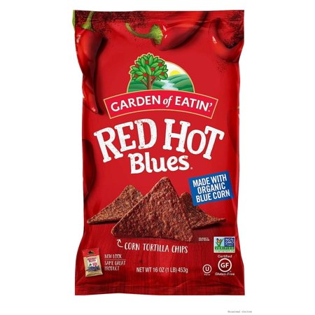 tortilla chips, red hot blues, sea salt, 16 oz. (pack of 12) (packaging may vary)