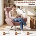 thumbnail image 5 of Hawsaiy Big and Tall Office Chair, Flip Armrests with Side Pockets, Comfy Criss Cross Office Chair with Extra-Wide Plush Seat, 150° Reclining Executive Office Chair, Chenille Upholstery, Pink, 5 of 12