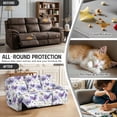 thumbnail image 5 of Xoenoiee Purple Daisy Flower Print Stretch Recliner Covers, 8 Pieces Recliner Slipcovers Soft Couch Cover for 3 Seater Non Slip Furniture Protector with Pocket, 5 of 7
