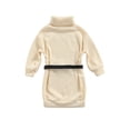 thumbnail image 3 of Kiapeise Toddler Girls Fall Sweater Dress with Belt Solid Long Sleeve Knit Oversized Sweatshirt Dress, 3 of 6