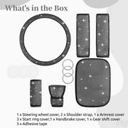 Bling Crystal Diamond Steering Wheel Cover, 9Pcs Shiny Rhinestone Sparkling Car Interior Decorations, Car Accessories for Women Girls, Universal Fit 14-15inch