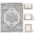 thumbnail image 6 of SIXHOME 9'x12' Area Rugs for Living Room Washable Rug Vintage Medallion Living Room Rug Distressed Soft Carpet Large Area Rugs for Bedroom Dinning Room Office Indoor Retro Home Decor Blue, 6 of 6